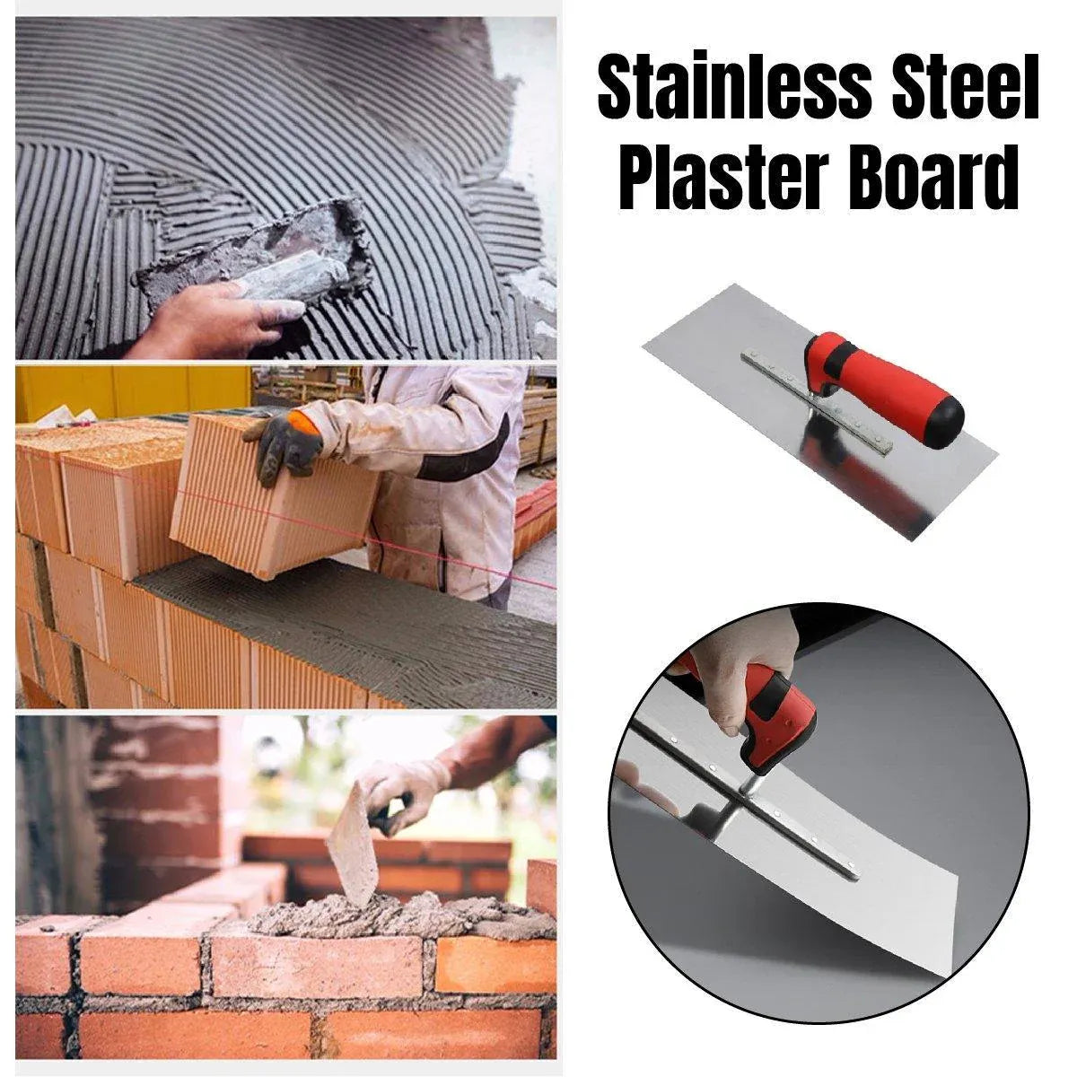 107x280mm Rectangle Plastering Brick Jointing Gauging Hand Trowel Tradesman Tool